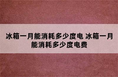 冰箱一月能消耗多少度电 冰箱一月能消耗多少度电费